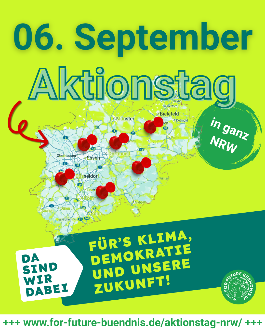 Aktionstag in NRW am 06.09. – fürs Klima, Demokratie und unsere Zukunft!